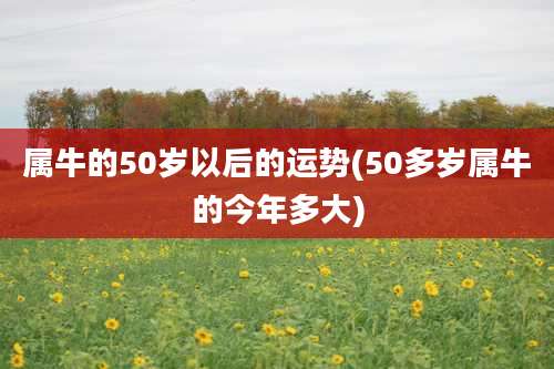 属牛的50岁以后的运势(50多岁属牛的今年多大)