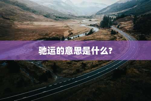 驰运的意思是什么?