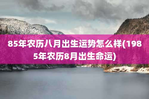 85年农历八月出生运势怎么样(1985年农历8月出生命运)