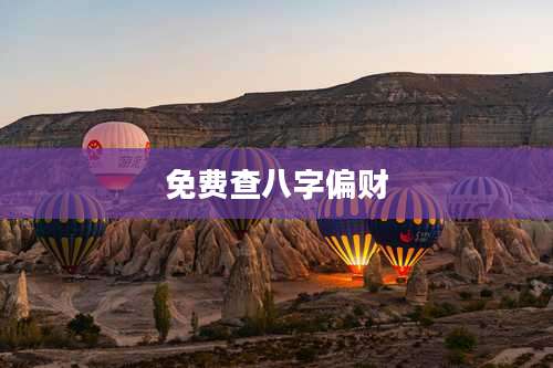 免费查八字偏财