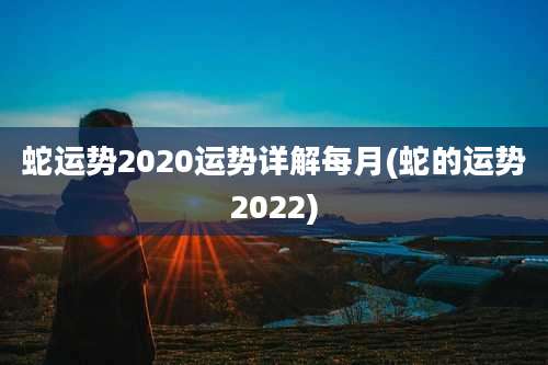 蛇运势2020运势详解每月(蛇的运势2022)
