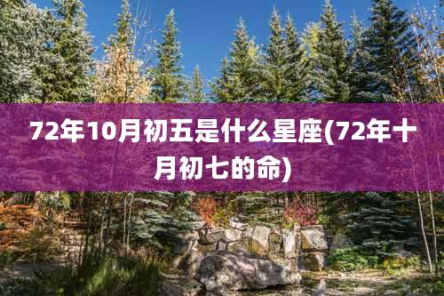 72年10月初五是什么星座(72年十月初七的命)