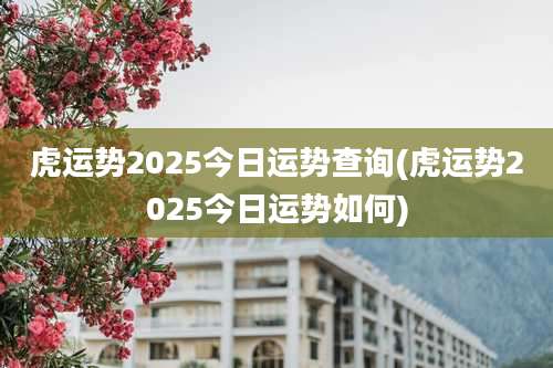 虎运势2025今日运势查询(虎运势2025今日运势如何)