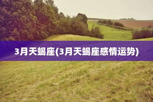 3月天蝎座(3月天蝎座感情运势)