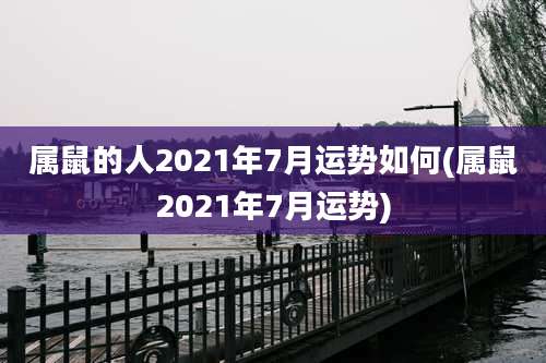 属鼠的人2021年7月运势如何(属鼠2021年7月运势)