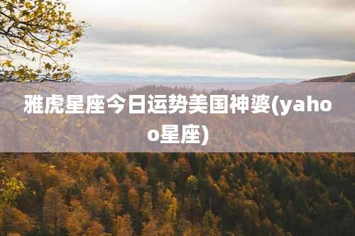 雅虎星座今日运势美国神婆(yahoo星座)