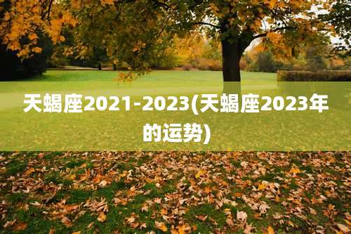 天蝎座2021-2023(天蝎座2023年的运势)