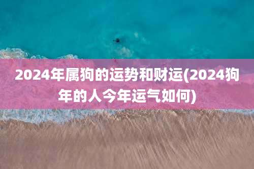 2024年属狗的运势和财运(2024狗年的人今年运气如何)