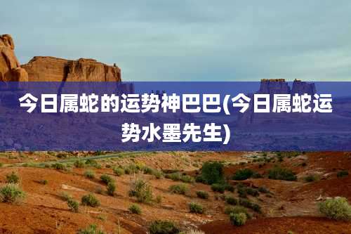 今日属蛇的运势神巴巴(今日属蛇运势水墨先生)