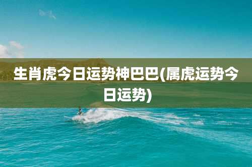 生肖虎今日运势神巴巴(属虎运势今日运势)