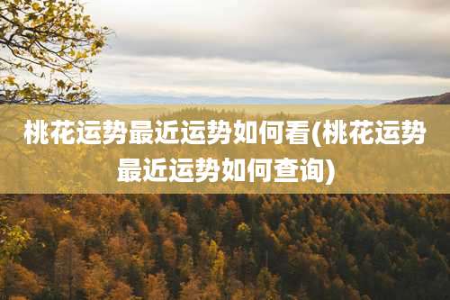 桃花运势最近运势如何看(桃花运势最近运势如何查询)