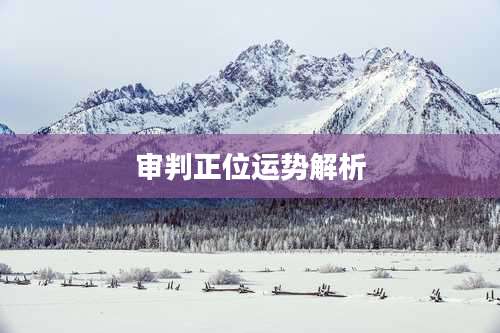 审判正位运势解析
