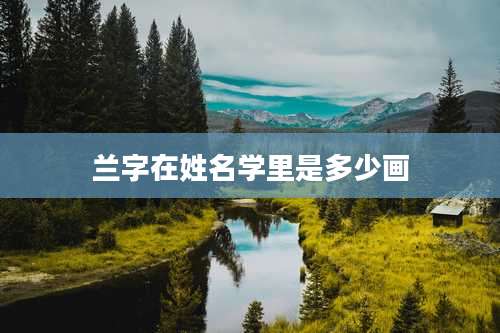 兰字在姓名学里是多少画
