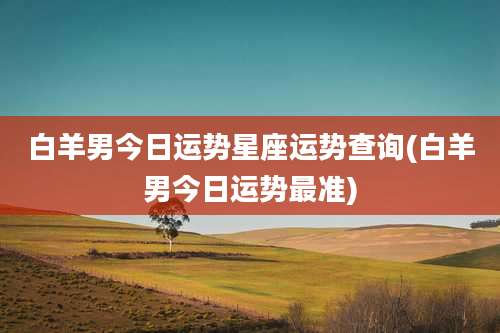 白羊男今日运势星座运势查询(白羊男今日运势最准)