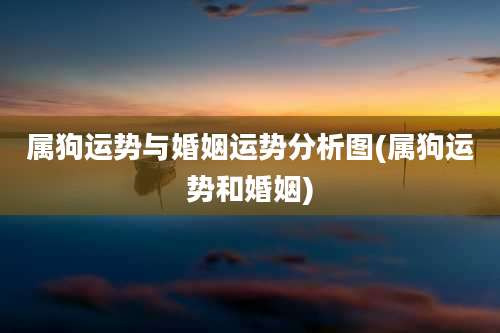 属狗运势与婚姻运势分析图(属狗运势和婚姻)