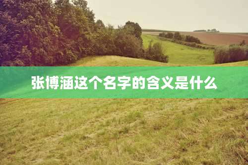 张博涵这个名字的含义是什么