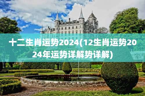 十二生肖运势2024(12生肖运势2024年运势详解势详解)