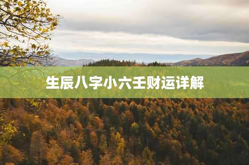 生辰八字小六壬财运详解