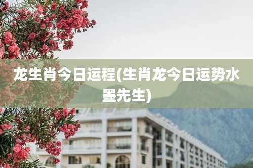 龙生肖今日运程(生肖龙今日运势水墨先生)