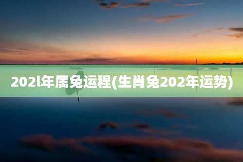 202l年属兔运程(生肖兔202年运势)
