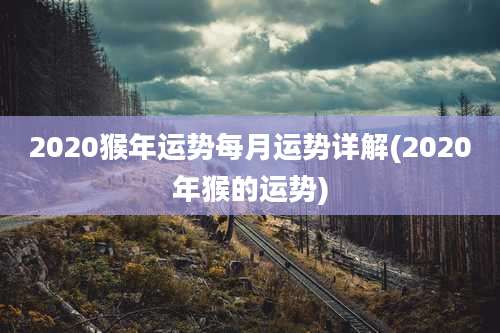 2020猴年运势每月运势详解(2020年猴的运势)