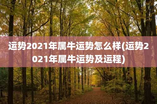 运势2021年属牛运势怎么样(运势2021年属牛运势及运程)