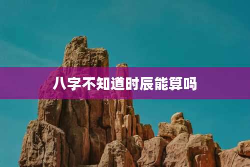 八字不知道时辰能算吗