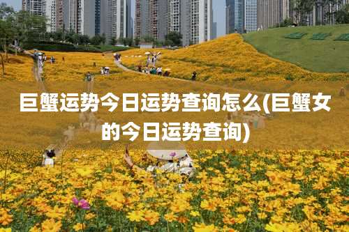 巨蟹运势今日运势查询怎么(巨蟹女的今日运势查询)