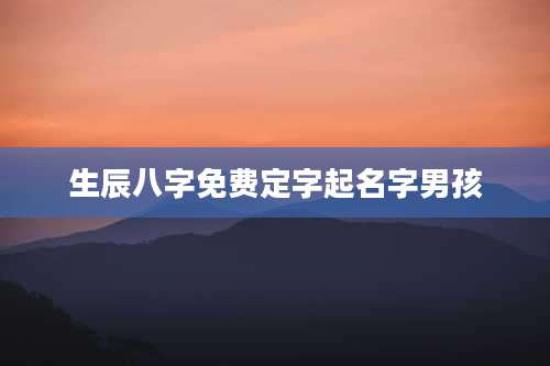 生辰八字免费定字起名字男孩