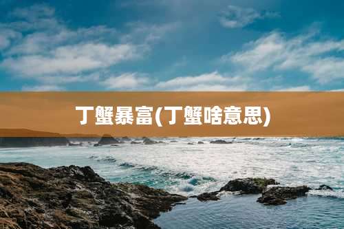 丁蟹暴富(丁蟹啥意思)