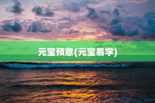 元宝预意(元宝易学)