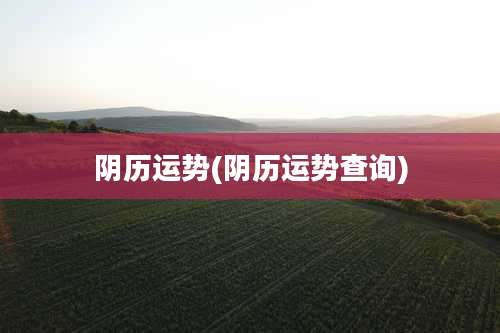 阴历运势(阴历运势查询)