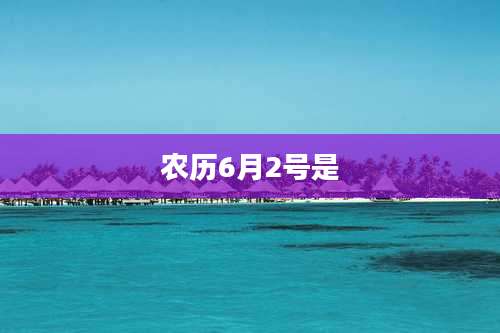 农历6月2号是