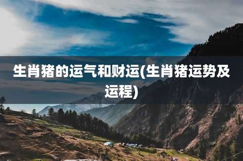 生肖猪的运气和财运(生肖猪运势及运程)