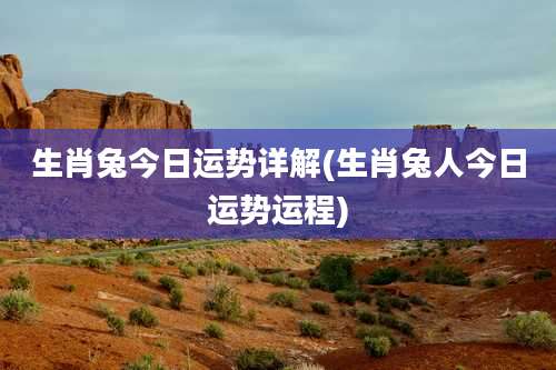 生肖兔今日运势详解(生肖兔人今日运势运程)