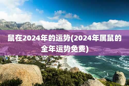 鼠在2024年的运势(2024年属鼠的全年运势免费)