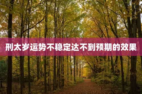 刑太岁运势不稳定达不到预期的效果