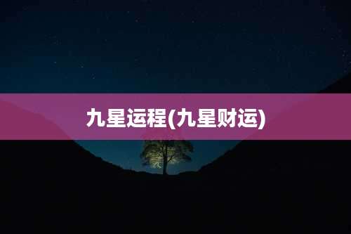 九星运程(九星财运)