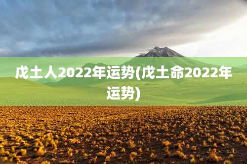 戊土人2022年运势(戊土命2022年运势)
