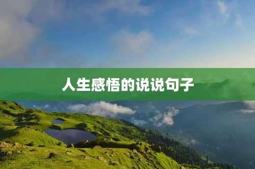 人生感悟的说说句子