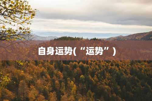 自身运势(“运势”)
