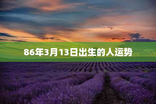 86年3月13日出生的人运势