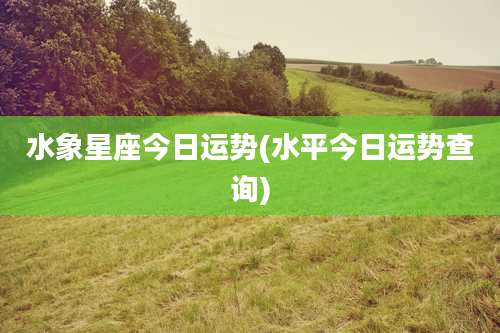 水象星座今日运势(水平今日运势查询)