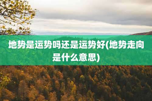 地势是运势吗还是运势好(地势走向是什么意思)