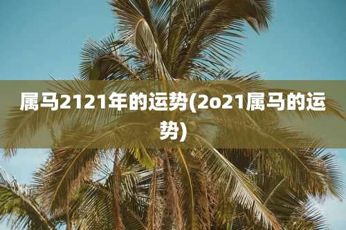 属马2121年的运势(2o21属马的运势)