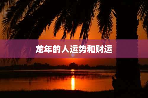 龙年的人运势和财运