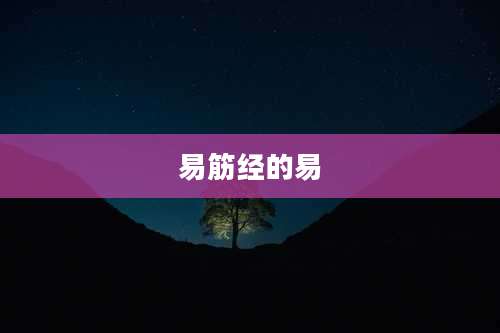易筋经的易