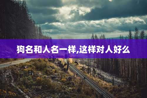 狗名和人名一样,这样对人好么