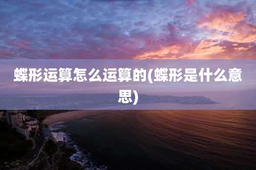 蝶形运算怎么运算的(蝶形是什么意思)