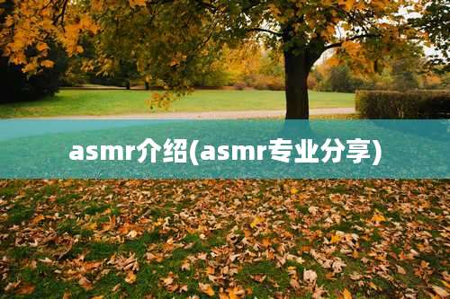 asmr介绍(asmr专业分享)